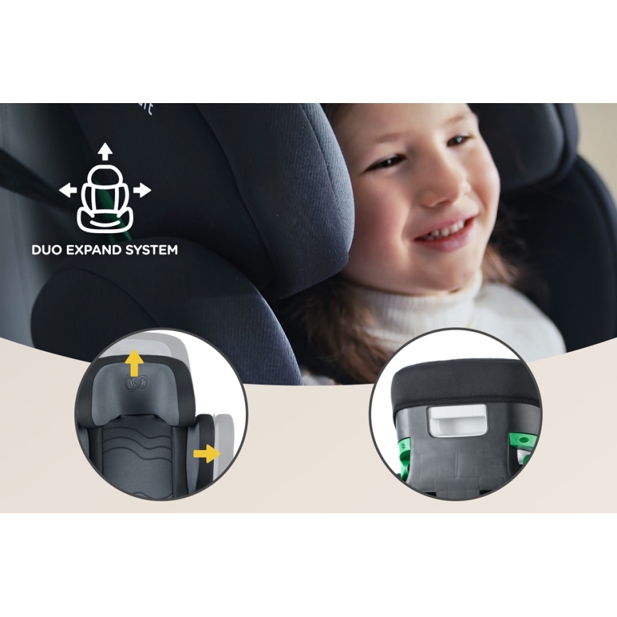 KINDERKRAFT SELECT - Seggiolino auto XPAND 2 i-Dimensioni (100-150cm) Premium Graphite nero