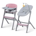 KINDERKRAFT SELECT - Seggiolone da pappa 3 in 1 LIVY Premium Aster pink + sdraietta CALMEE