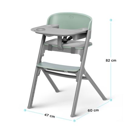 KINDERKRAFT SELECT - Seggiolone da pappa per bambini 3 in 1 LIVY Premium Olive green + sdraietta CALMEE
