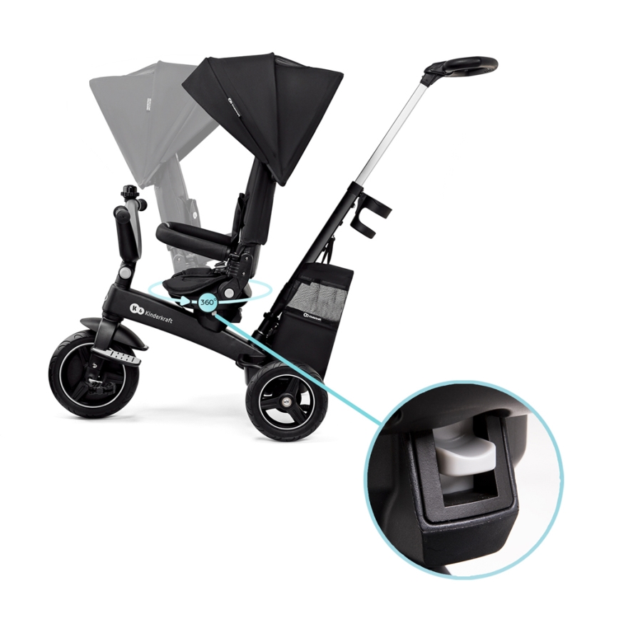 KINDERKRAFT SELECT - Triciclo per bambini 5in1 EASYTWIST Premium nero