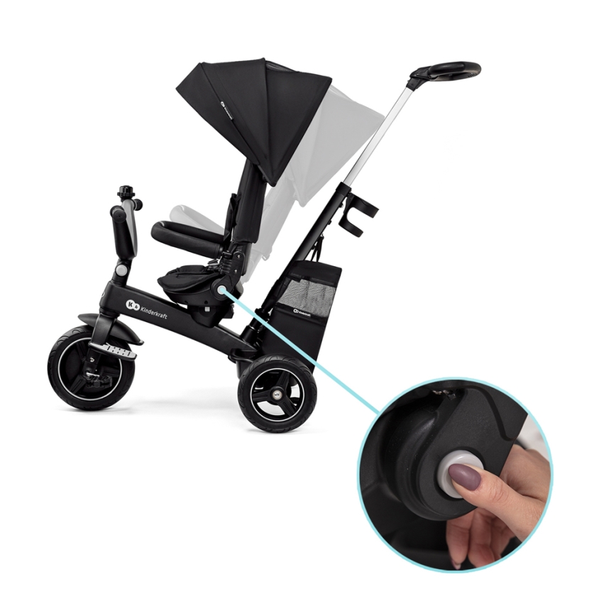 KINDERKRAFT SELECT - Triciclo per bambini 5in1 EASYTWIST Premium nero