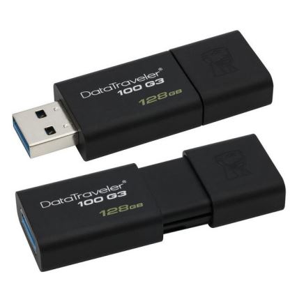 Kingston - Flash Drive DATATRAVELER 100 G3 USB 3.0 128GB nera