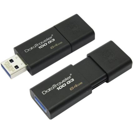 Kingston - Flash Drive DATATRAVELER 100 G3 USB 3.0 64GB nera