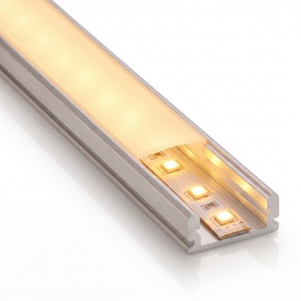 SET 1x striscia LED con sensore di movimento FLEX LED/3,6W/4xAA, 2 m + 2x profilo da incasso da 1 m, argento/bianco