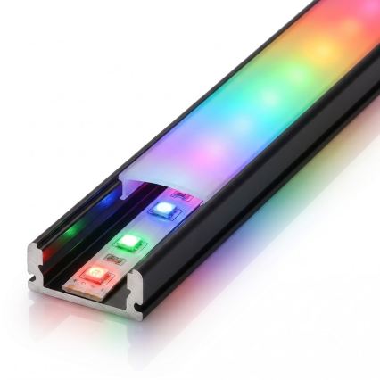 Kit 1x striscia LED RGBW dimmerabile DIGITAL LED/9,6W/230V 3 m + 3x profili da incasso 1 m nero/bianco + telecomando