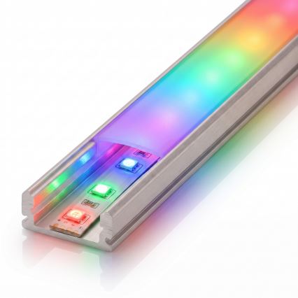 Kit 1x striscia LED RGBW dimmerabile DIGITAL LED/9,6W/230V 3 m + 3x profilo da incasso 1 m argento/bianco + telecomando
