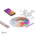 KIT 1x striscia LED RGBW dimmerabile Philips Hue WHITE AND COLOR AMBIANCE LED/20W/230V 2 m + 2x profilo da incasso 1 m argento/bianco