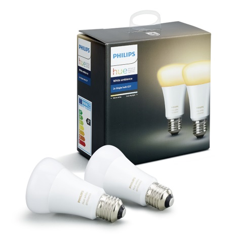 KIT 2x Lampadina LED dimmerabile Philips Hue WHITE AMBIANCE E27/9,5W/230V