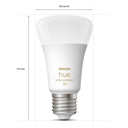 Kit base Philips Hue White Ambiance 3xE27/11W 2200-6500K + Hue Bridge e interruttore dimmer