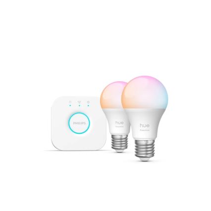 Kit di base Philips Hue White And Color Ambiance Essential 2xE27/8W/230V 2200-6500K + Hue Bridge