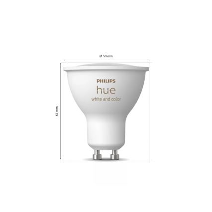 Kit base Philips Hue WHITE AND COLOR AMBIANCE 3xGU10/4,2W 2000-6500K + Hue Bridge e Dimmer Switch