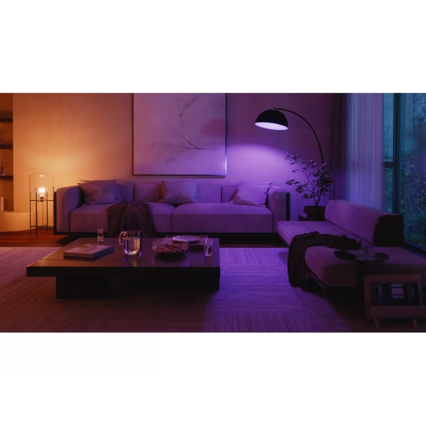 Kit base Philips Hue WHITE AND COLOR AMBIANCE 3xE27/8,1W 1000-20000K + Hue Bridge e interruttore dimmer