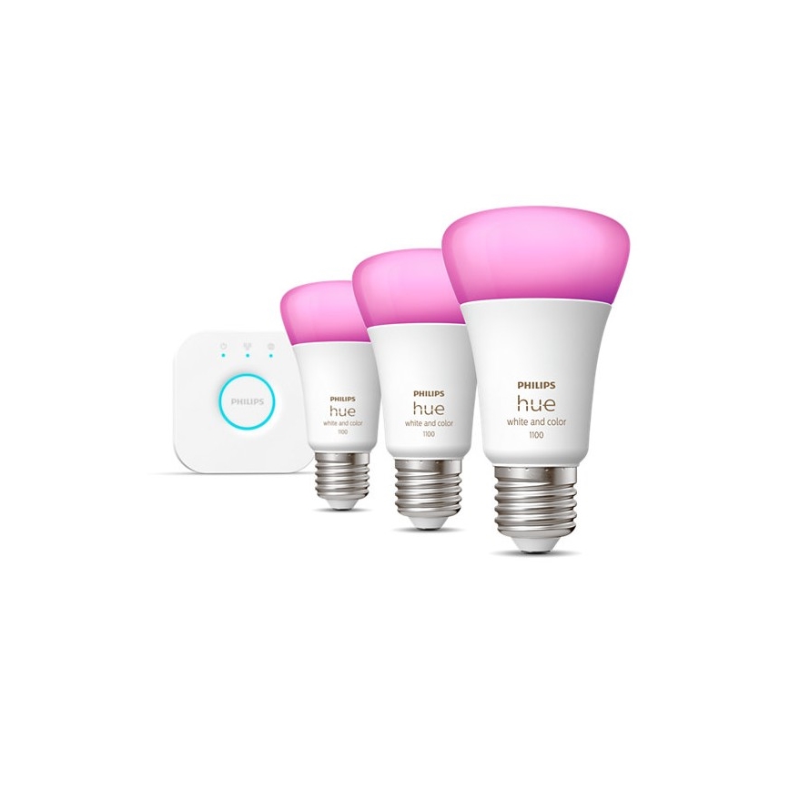 Kit base Philips Hue WHITE AND COLOR AMBIANCE 3xE27/9W/230V 2000-6500K + Hue bridge