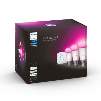Kit base Philips Hue WHITE AND COLOR AMBIANCE 3xE27/9W/230V 2000-6500K + Hue bridge