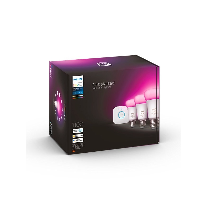 Kit base Philips Hue WHITE AND COLOR AMBIANCE 3xE27/9W/230V 2000-6500K + Hue bridge