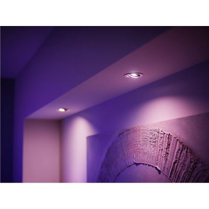 Kit base Philips Hue WHITE AND COLOR AMBIANCE 3xGU10/4,2W/230V 2000-6500K + Hue Bridge e Dimmer Switch