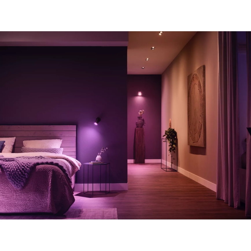 Kit base Philips Hue WHITE AND COLOR AMBIANCE 3xGU10/4,2W/230V 2000-6500K + Hue Bridge e Dimmer Switch