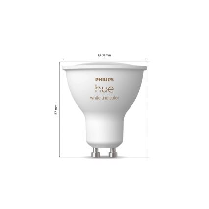 Kit base Philips Hue WHITE AND COLOR AMBIANCE 3xGU10/4,2W/230V 2000-6500K + Hue Bridge e Dimmer Switch