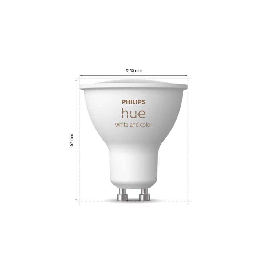 Kit base Philips Hue WHITE AND COLOR AMBIANCE 3xGU10/4,2W/230V 2000-6500K + Hue Bridge e Dimmer Switch