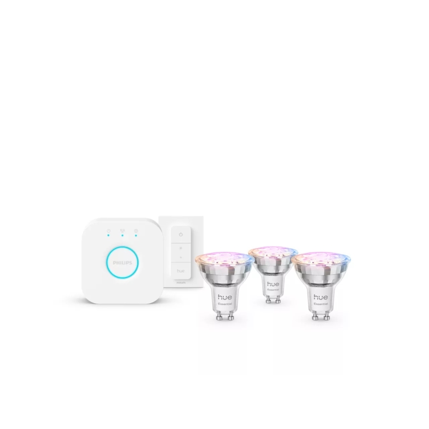 Kit base Philips Hue White And Color Ambiance Essential 3xGU10/4,7W/230V 2200-6500K + Hue bridge