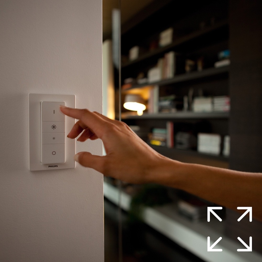 Kit base Philips Hue WHITE AMBIANCE 2xE27/8W/230V + Hue Bridge e interruttore dimmer
