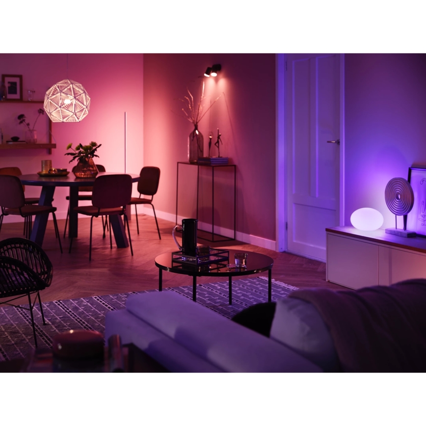 Kit base Philips Hue WHITE AND COLOR AMBIANCE 2xE27/9W/230V 2200-6500K + presa intelligente, Hue Bridge e Dimmer Switch
