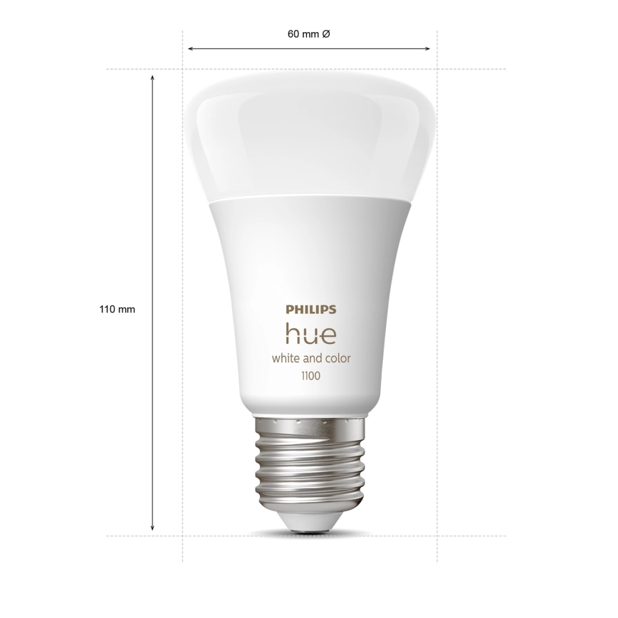 Kit base Philips Hue WHITE AND COLOR AMBIANCE 2xE27/9W/230V 2200-6500K + presa intelligente, Hue Bridge e Dimmer Switch