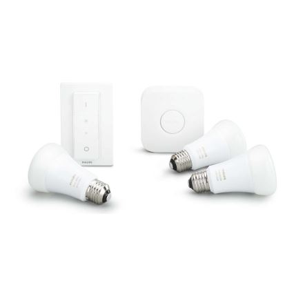 Kit di avviamento Philips Hue STARTER KIT WHITE 3xE27/9W 2700K + Hue Bridge e Dimmer Switch