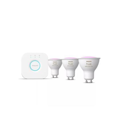 Kit base Philips Hue WHITE AND COLOR AMBIANCE 3xGU10/4,2W/230V 2200-6500K + Hue bridge