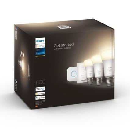 Kit di base Philips Hue WHITE 3xE27/9,5W 2700K + Hue Bridge e Dimmer Switch