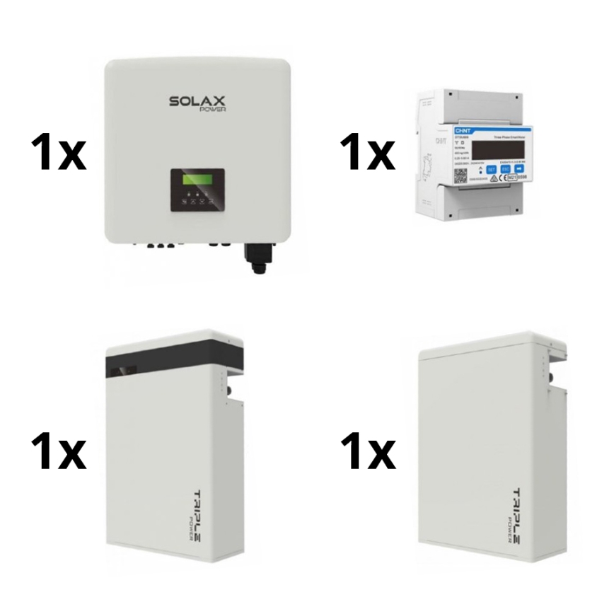 Kit solare: 10kW SOLAX convertitore 3p + 11,6 kWh TRIPLE Power batteria V2 + elettrometro 3p