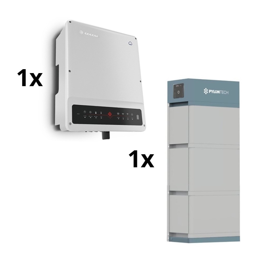 Kit solare GOODWE-10kW GOODWE convertitore ibrido 3p+10,65 kWh batteria PYLONTECH H2