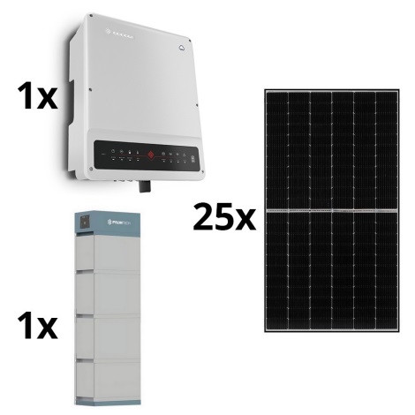 Kit solare GOODWE - 10kWp JINKO + convertitore ibrido 10kW GOODWE 3p + batteria 14,2 kWh PYLONTECH H2