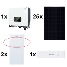 Kit solare SOFAR Solar - 10kWp RISEN Full Black + 10kW SOFAR Convertitore ibrido 3p +10,24 kWh batteria