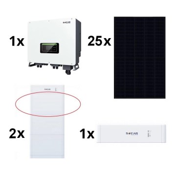 Kit solare SOFAR Solar - 10kWp RISEN Full Black + 10kW SOFAR Convertitore ibrido 3p +10,24 kWh batteria