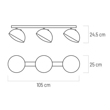 Luce a LED CROWD 3xLED/20W/230V nero