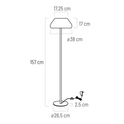 Lampada da terra PADDY LED/18W/230V bianco