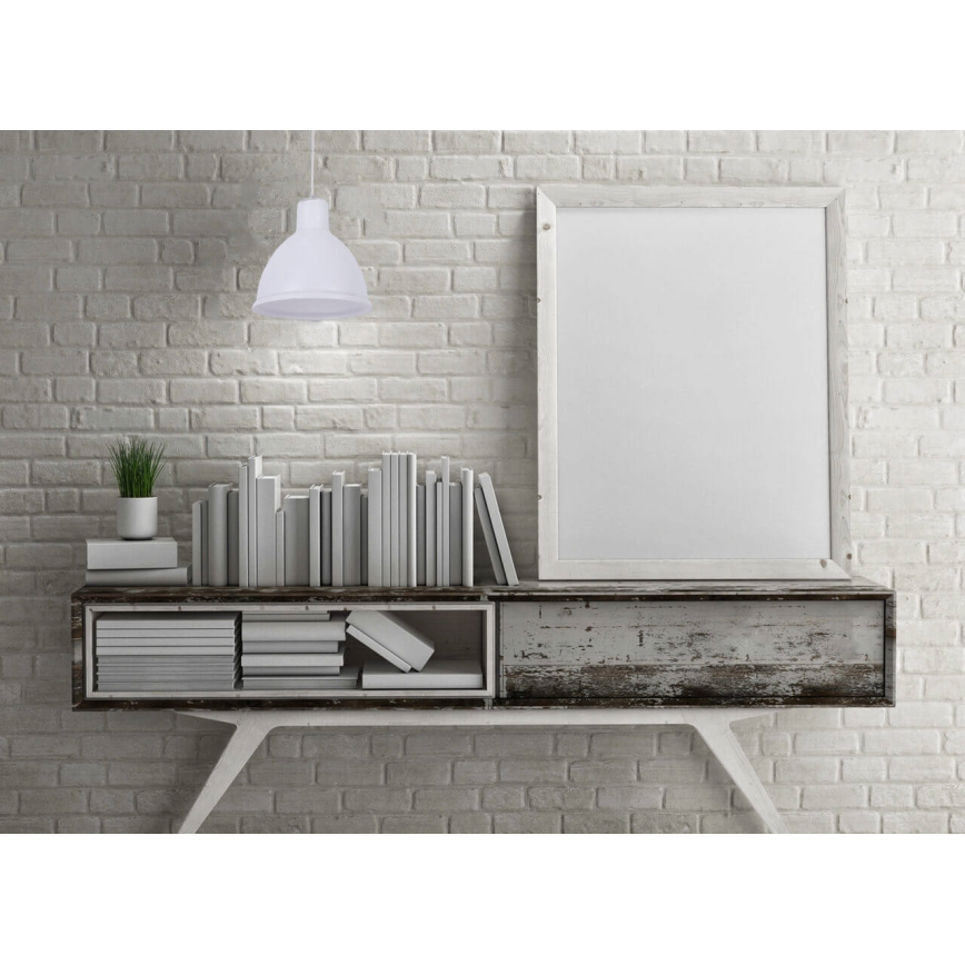 Lampadario a sospensione con filo CREATE 1xE27/11W/230V bianco