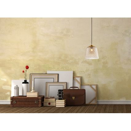 Lampadario a sospensione con filo FLUID 1xE27/11W/230V beige/oro