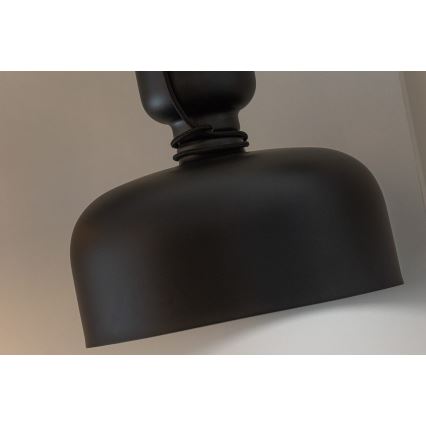 Lampadario a sospensione con filo ABEL 2xE27/11W/230V diametro 28 cm nero