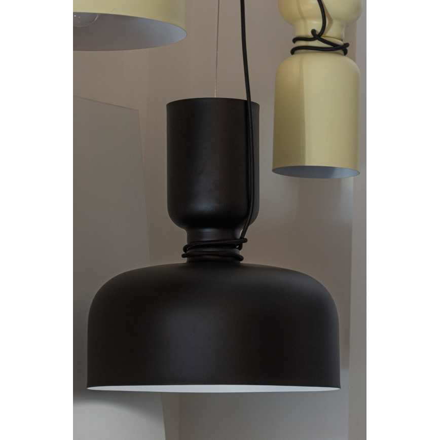 Lampadario a sospensione con filo ABEL 2xE27/11W/230V diametro 28 cm nero