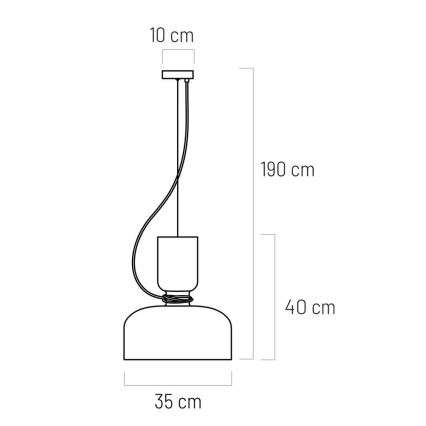 Lampadario a sospensione con filo ABEL 2xE27/11W/230V diametro 28 cm nero