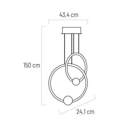 Lampadario dimmerabile su corda LIV LED/50W/230V nero + tc