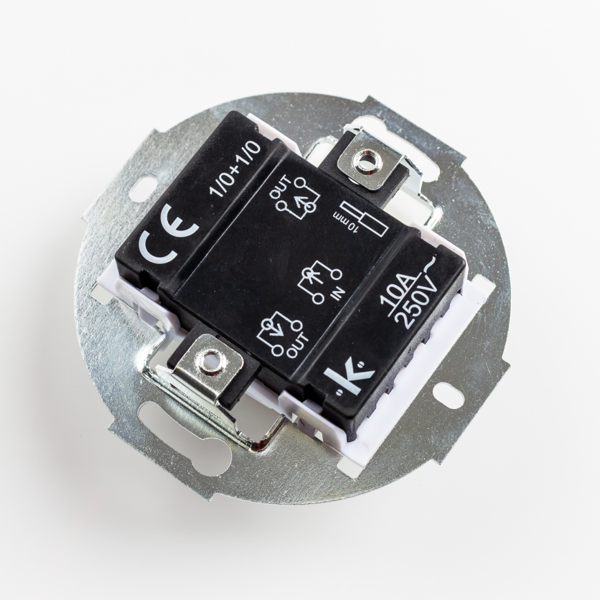 Kliklap - Doppio pulsante in stile retrò senza cornice, nero