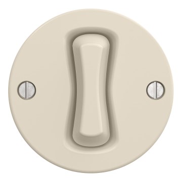 Kliklap - Interruttore a croce in stile retrò senza cornice n. 7, beige