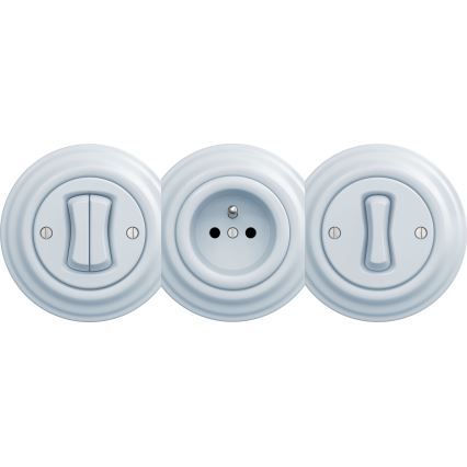 Kliklap - Interruttore a croce vintage senza cornice no 7 blu