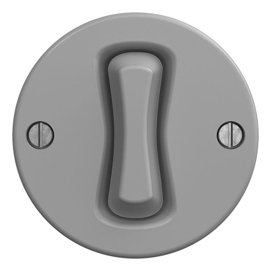 Kliklap - Interruttore a pulsante vintage grigio