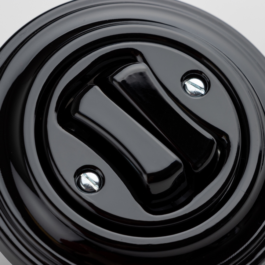 Kliklap - Interruttore doppio in stile retrò con cornice nera