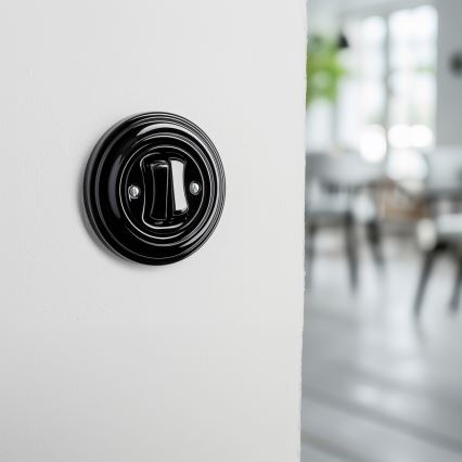 Kliklap - Interruttore doppio in stile retrò con cornice nera