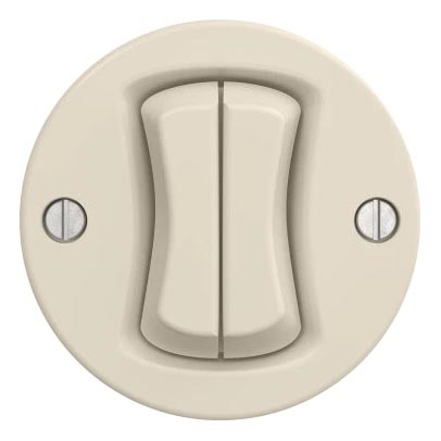 Kliklap - Interruttore doppio per scale stile retrò senza cornice n. 6+6 beige